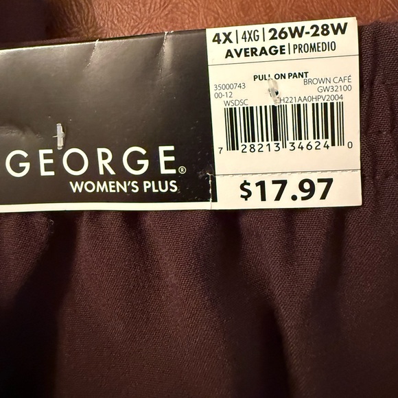 3 Pair Women's Plus Brown Pull-On Dress Pants NWT 24W - Picture 1 of 3